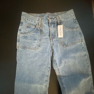 John Galt Light Indigo Low Rise Baggy Wide Leg Jeans NWT